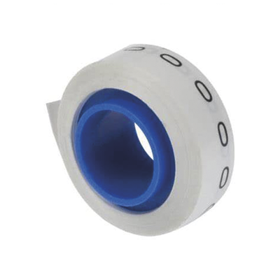 PANDUIT - Rollo de Etiquetas Marcadoras, Pre-Impresos con el Número 0, de 2.4 Metros (7.87 Pies), Color Blanco