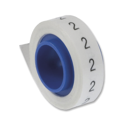 PANDUIT - Rollo de Etiquetas Marcadoras, Pre-Impresos con el Número 2, de 2.4 Metros (7.87 Pies), Color Blanco