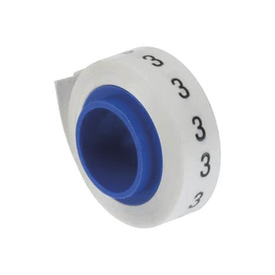 PANDUIT - Rollo de Etiquetas Marcadoras, Pre-Impresos con el Número 3, de 2.4 Metros (7.87 Pies), Color Blanco
