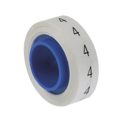 PANDUIT - Rollo de Etiquetas Marcadoras, Pre-Impresos con el Número 4, de 2.4 Metros (7.87 Pies), Color Blanco