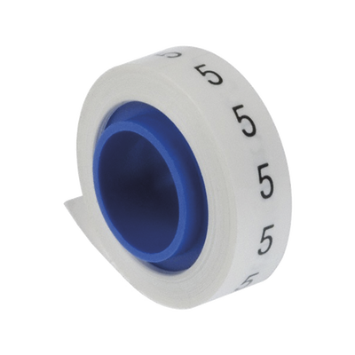PANDUIT - Rollo de Etiquetas Marcadoras, Pre-Impresos con el Número 5, de 2.4 Metros (7.87 Pies), Color Blanco