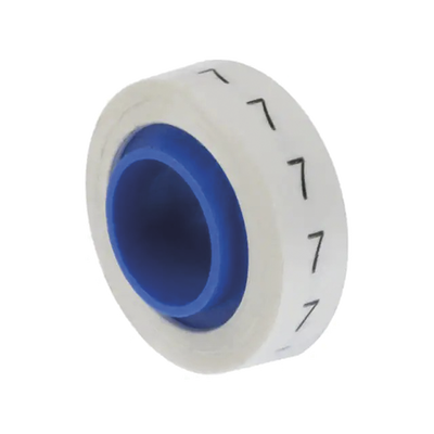 PANDUIT - Rollo de Etiquetas Marcadoras, Pre-Impresos con el Número 7, de 2.4 Metros (7.87 Pies), Color Blanco