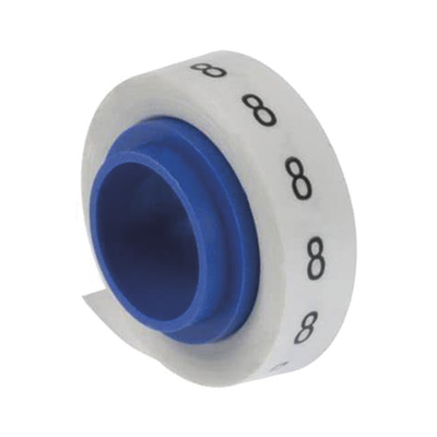 PANDUIT - Rollo de Etiquetas Marcadoras, Pre-Impresos con el Número 8, de 2.4 Metros (7.87 Pies), Color Blanco