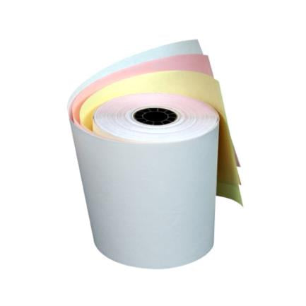 PCM - Papel PCM Autocopia Rollo 76x70 Centro Cartón Blanco-Rosa-Amarillo