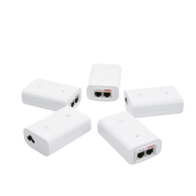 UBIQUITI - 5 Unidades del Adaptador PoE Ubiquiti de 24 VDC, 0.5 A con puerto Gigabit, color blanco
