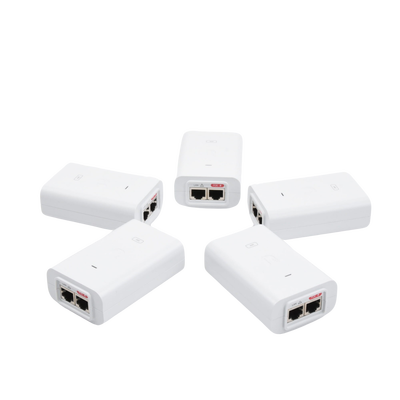 UBIQUITI - 5 Unidades del Adaptador PoE Ubiquiti de 24 VDC, 0.5 A con puerto Gigabit, color blanco