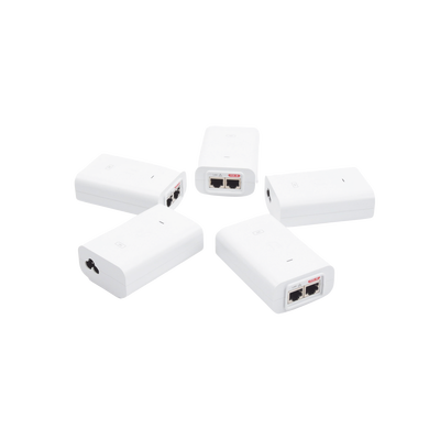 UBIQUITI - 5 Unidades del Adaptador PoE Ubiquiti de 24 VDC, 1.0 A con puerto Gigabit, color blanco
