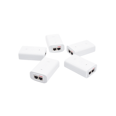 UBIQUITI - 5 Unidades del Adaptador PoE Ubiquiti de 24 VDC, 1.0 A con puerto Gigabit, color blanco