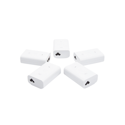 UBIQUITI - 5 Unidades del Adaptador PoE Ubiquiti de 24 VDC, 1.0 A con puerto Gigabit, color blanco