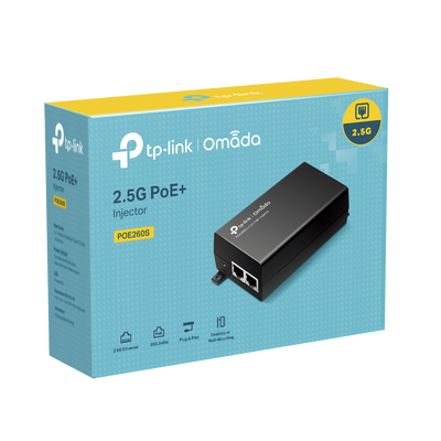 TP-LINK - Inyector PoE+ (30W) / Gigabit 802.3 af/at / 2 puertos 10/100/1000 Mbps / Plug and Play / Fuente alimientación Integrada
