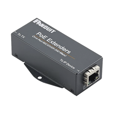 PANDUIT - Receptor PoE/PoE+ Para Uso con Transmisor POEXTX1, Hasta 610 Metros (2000 ft) con Cable Cat5e o Cat6, 10/100Mbps