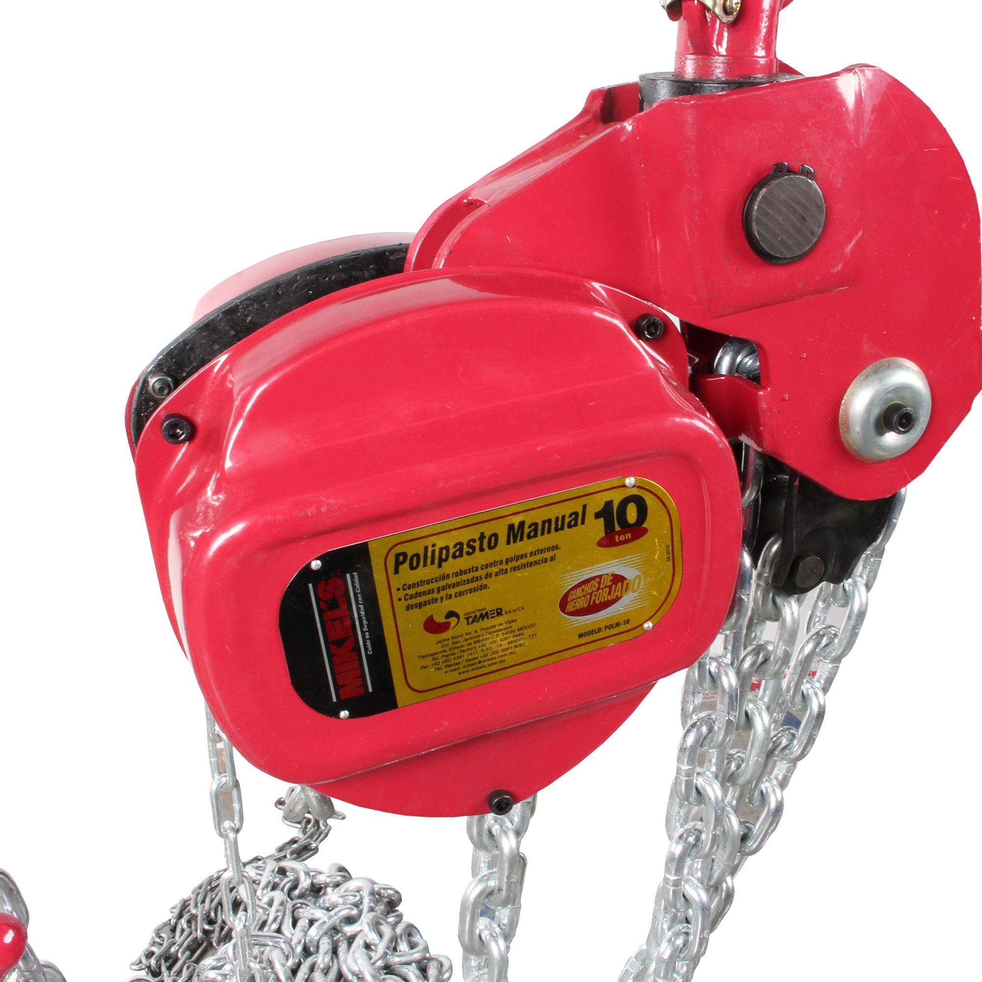 Polipasto manual (10 ton, cadena 3 mts)