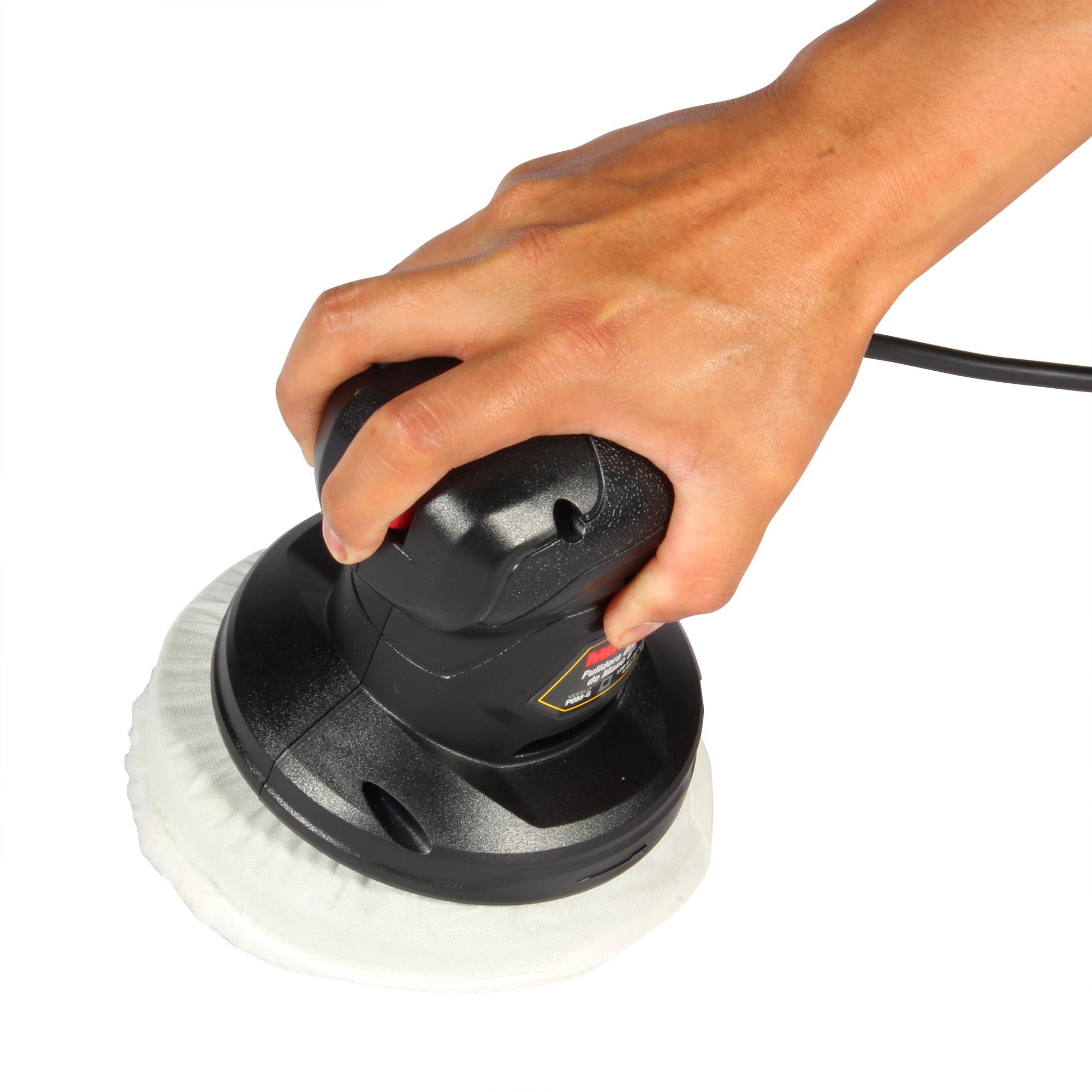 Pulidora orbital a una mano (6”, 3800 RPM)