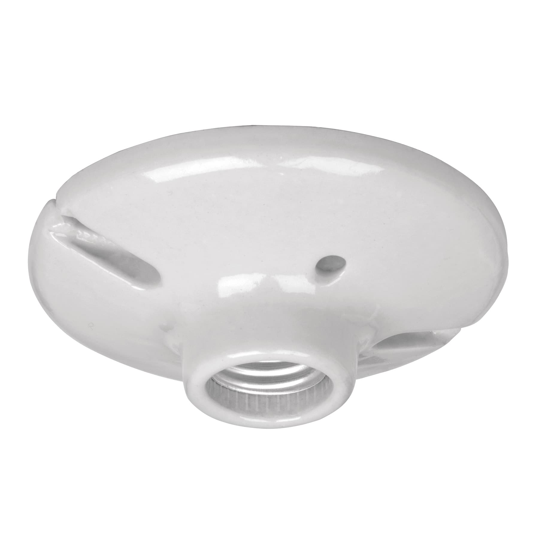Portalampara de porcelana, 4-1/2', redonda, a granel Volteck