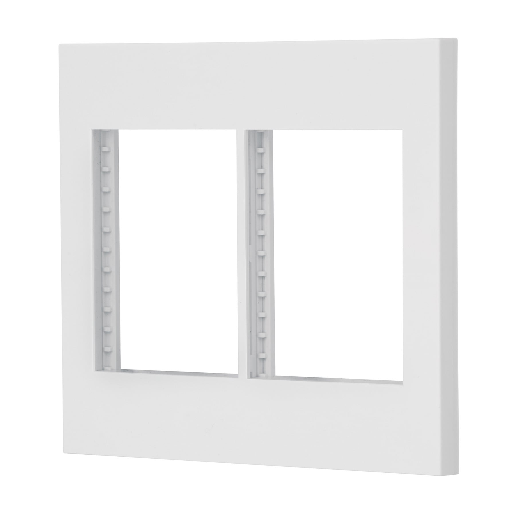 Placa 2 ventanas, 6 modulos, linea Espa–ola, color blanco