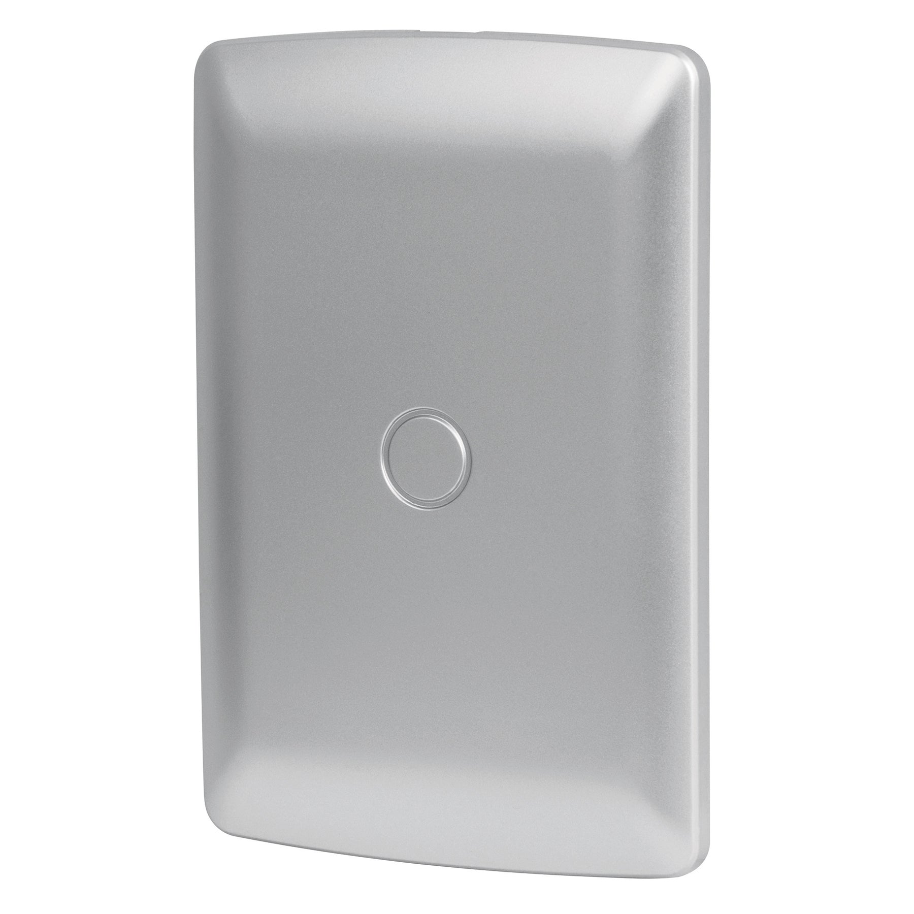 Placa de ABS ciega, linea italiana, color plata, Volteck