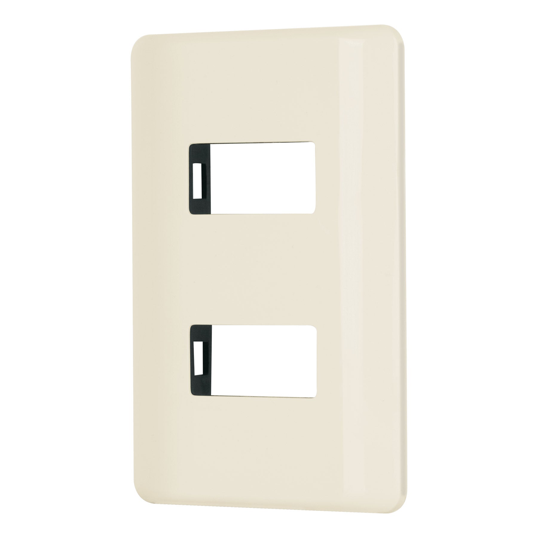 Placa 2 modulos, marfil, linea Volteck Basic