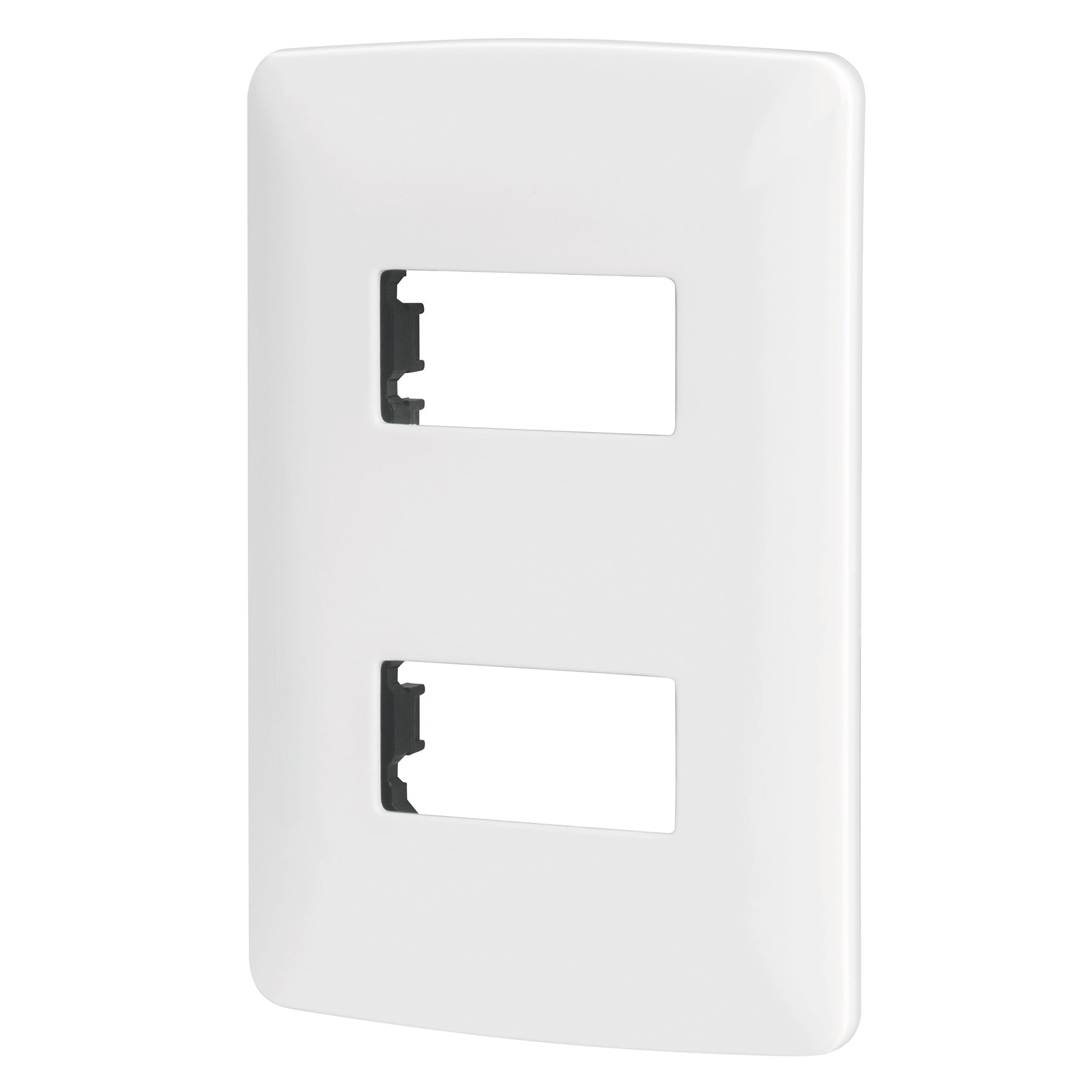 Placa 2 modulos de ABS, linea Italiana, color blanco