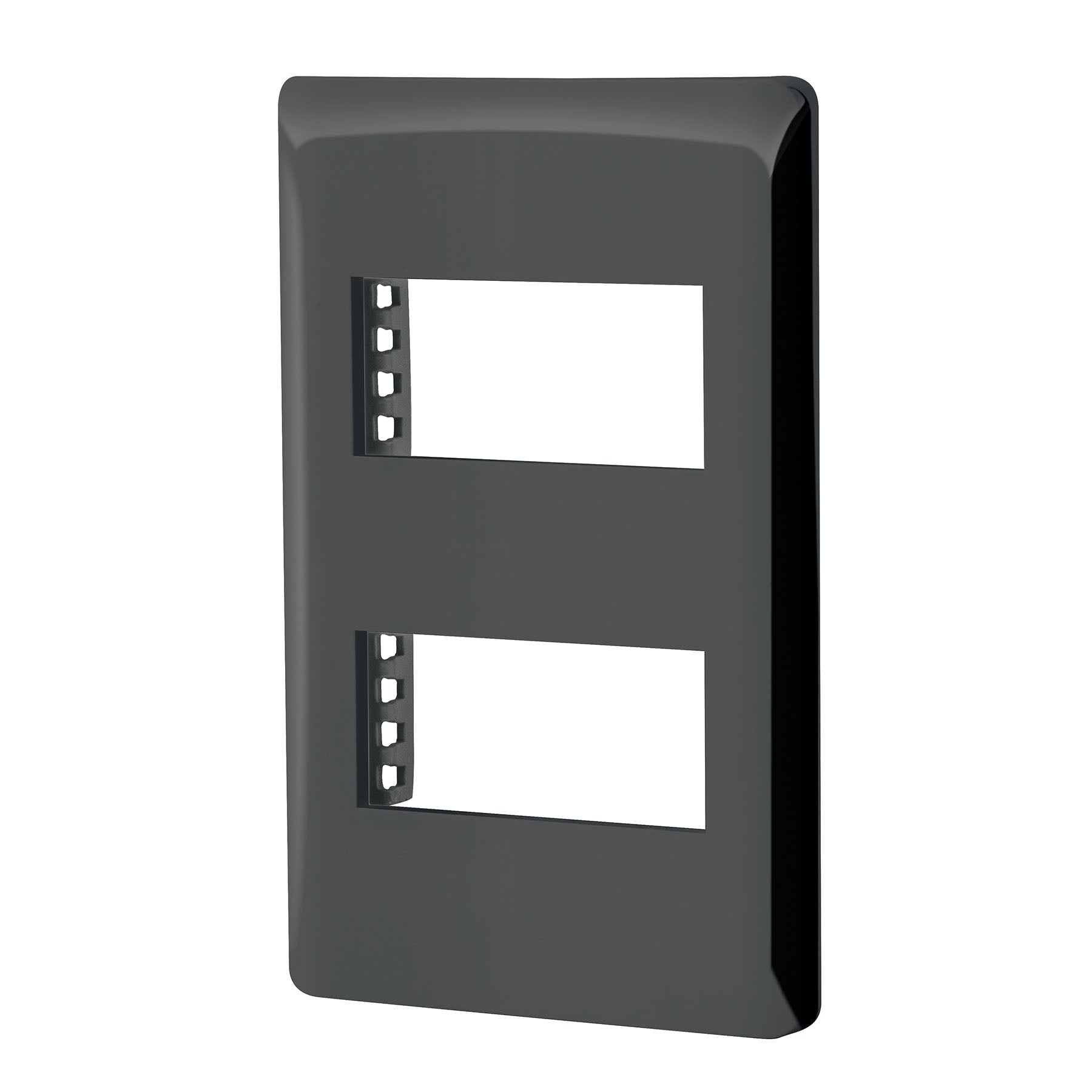 Placa negra de 2 ventanas 1 modulo, linea Lisboa, Volteck