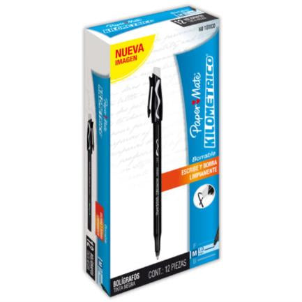 PAPERMATTE - BOLIGRAFO PAPERMATE 82192 ERASER MATE NEGRO C/12
