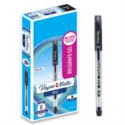 PAPERMATTE - Bolígrafo Gel Papermate Eco Barril Redondo Punto Fino Color Negro C/6 Pzas