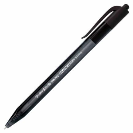 PAPERMATTE - Bolígrafo Papermate Kilométrico Retráctil Punto Fino 0.7mm Color Negro Caja C/12 Pzas