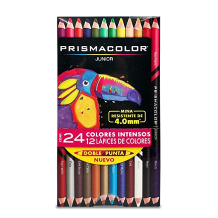 PAPERMATTE - Colores Prismacolor Junior Doble Punta C/12 Pzas 24 colores intensos