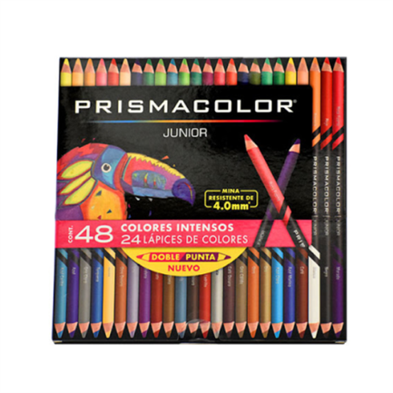 PAPERMATTE - Colores Prismacolor Junior Doble Punta C/24 Pzas 48 colores intensos