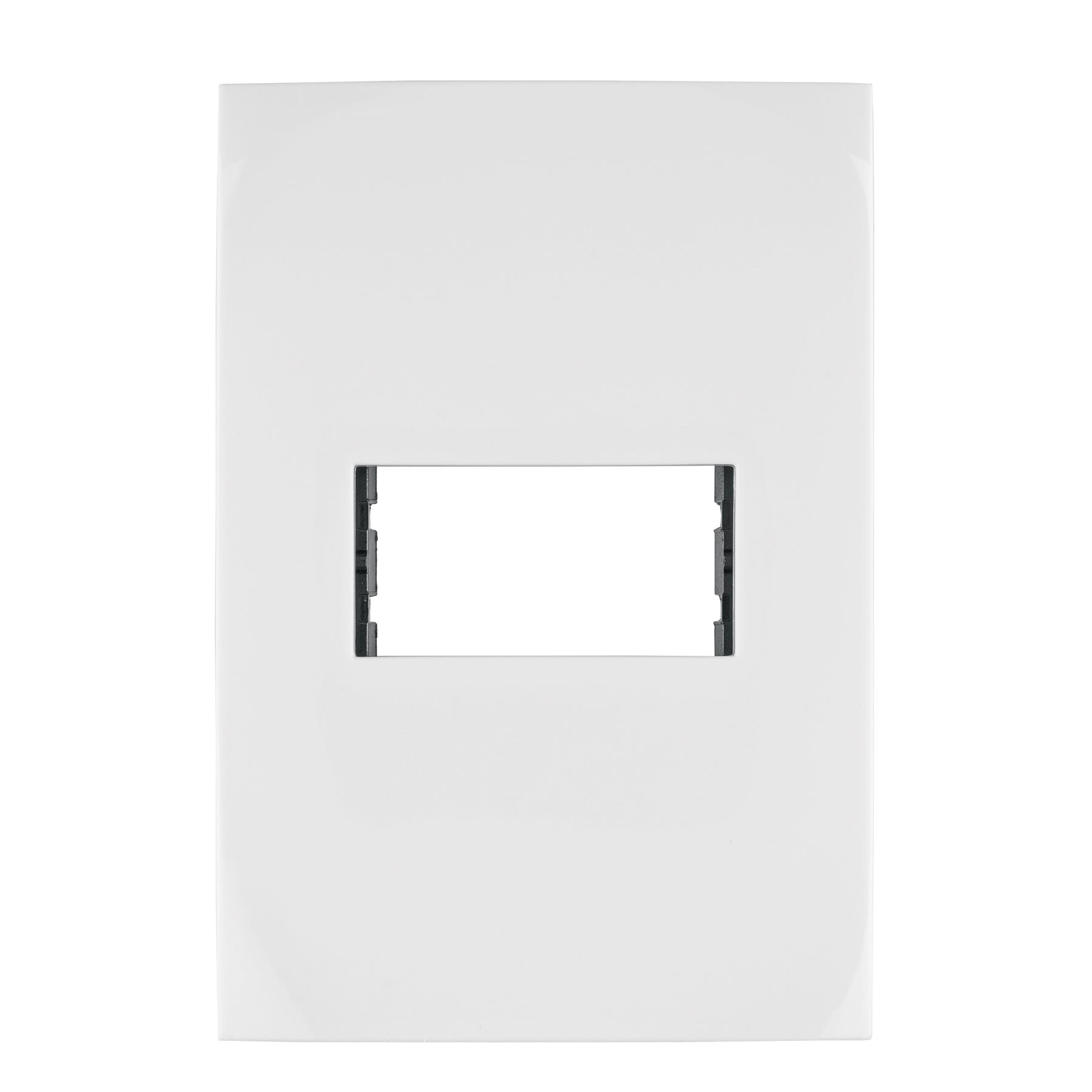 Placa 1 modulo de ABS, linea Oslo, color blanco, Volteck