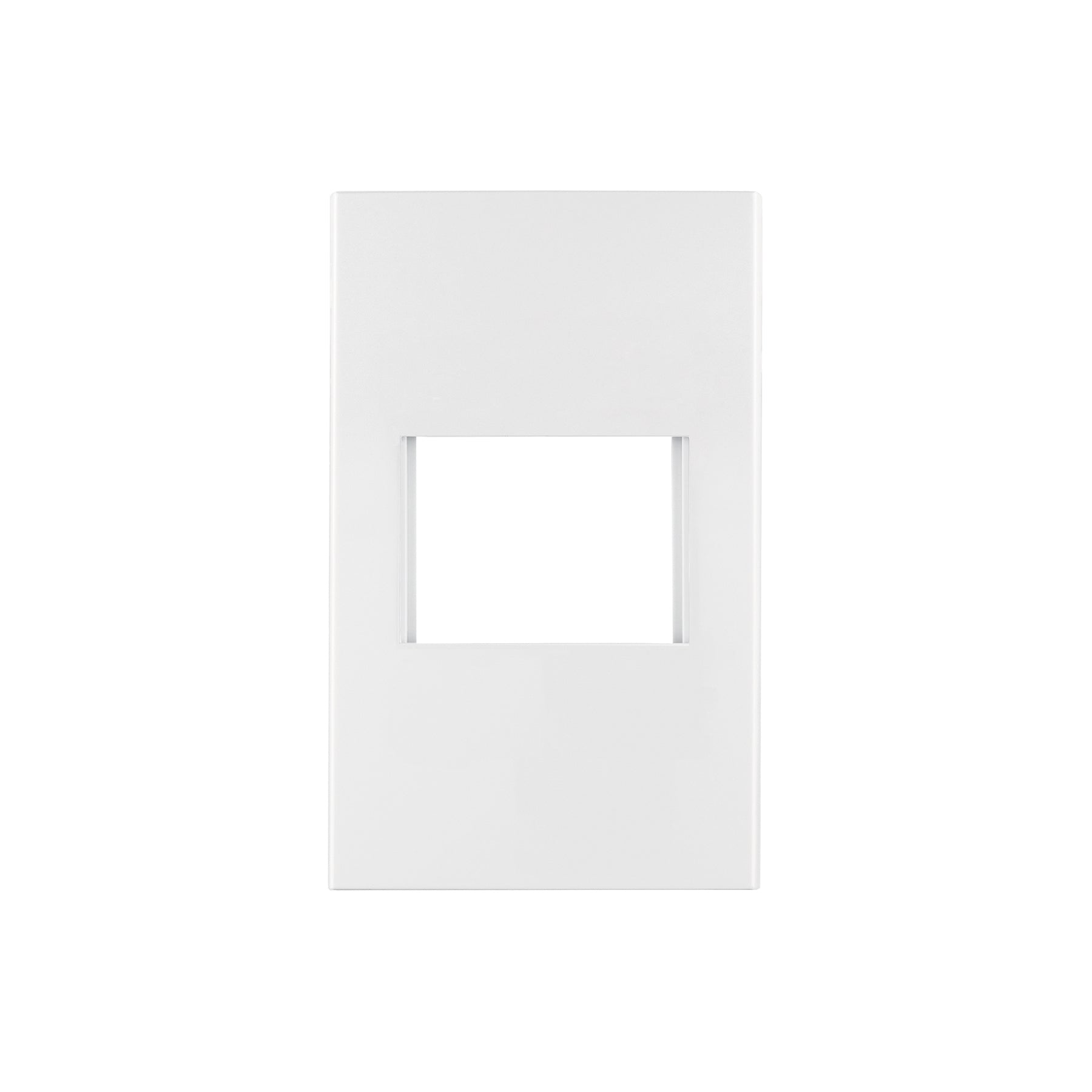 Placa 1 ventana, 1.5 modulos, linea Española, color blanco