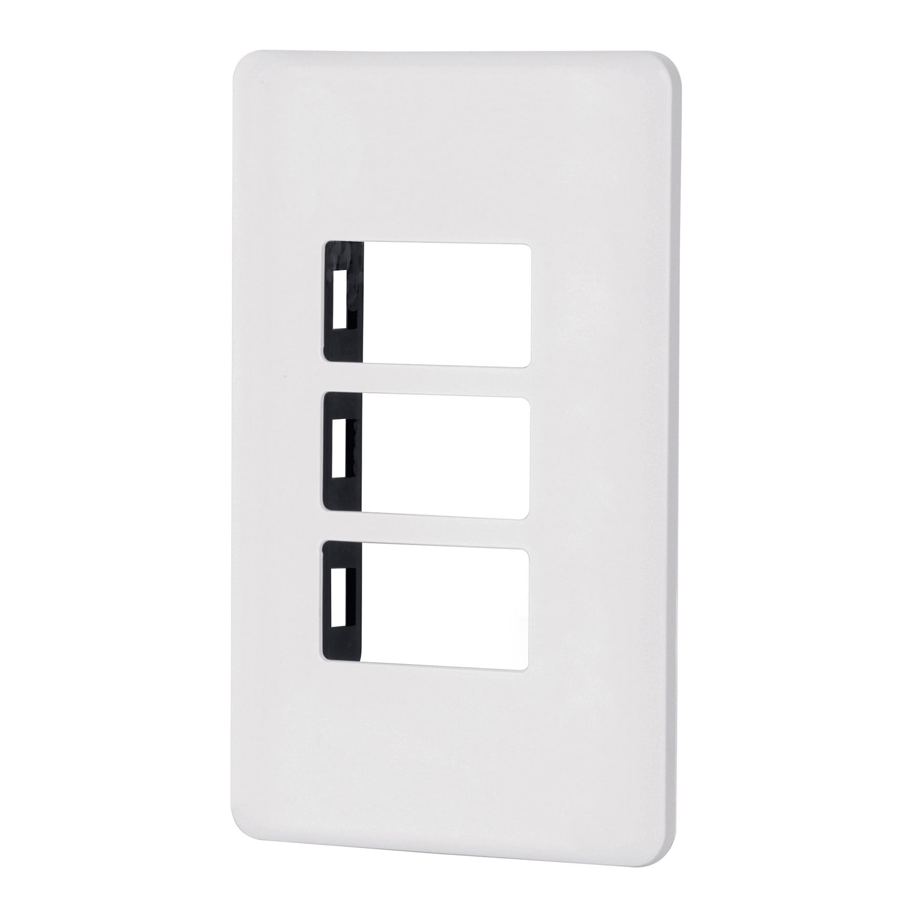 Placa 3 modulos de ABS, blanca, Volteck Basic