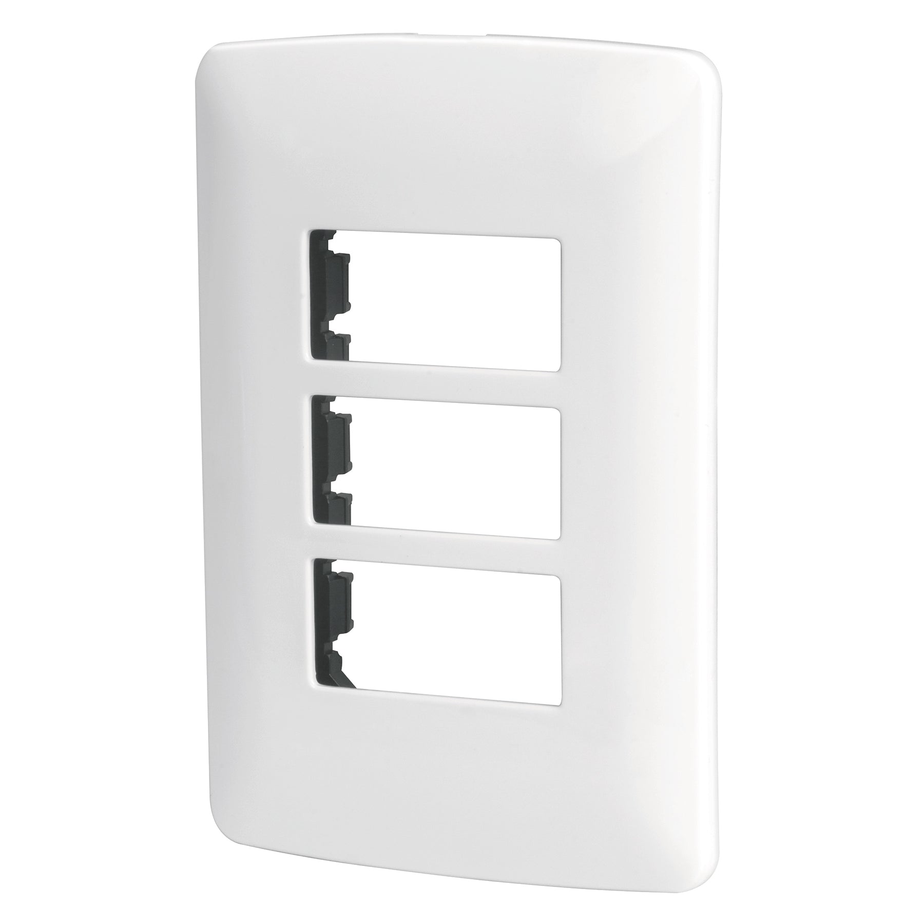 Placa 3 modulos de ABS, linea Italiana, color blanco