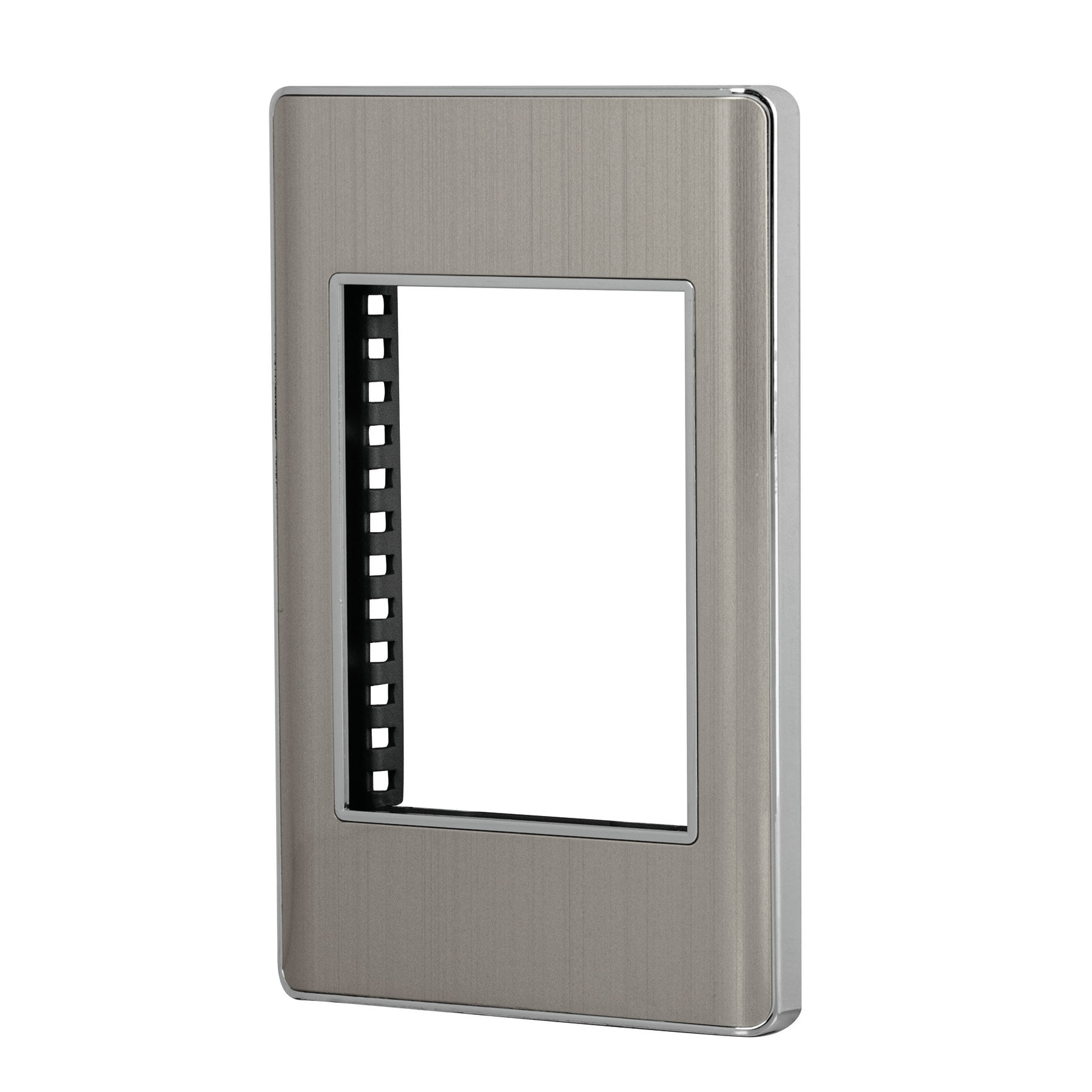 Placa de acero inox con 1 ventana 3 modulos, linea Lisboa