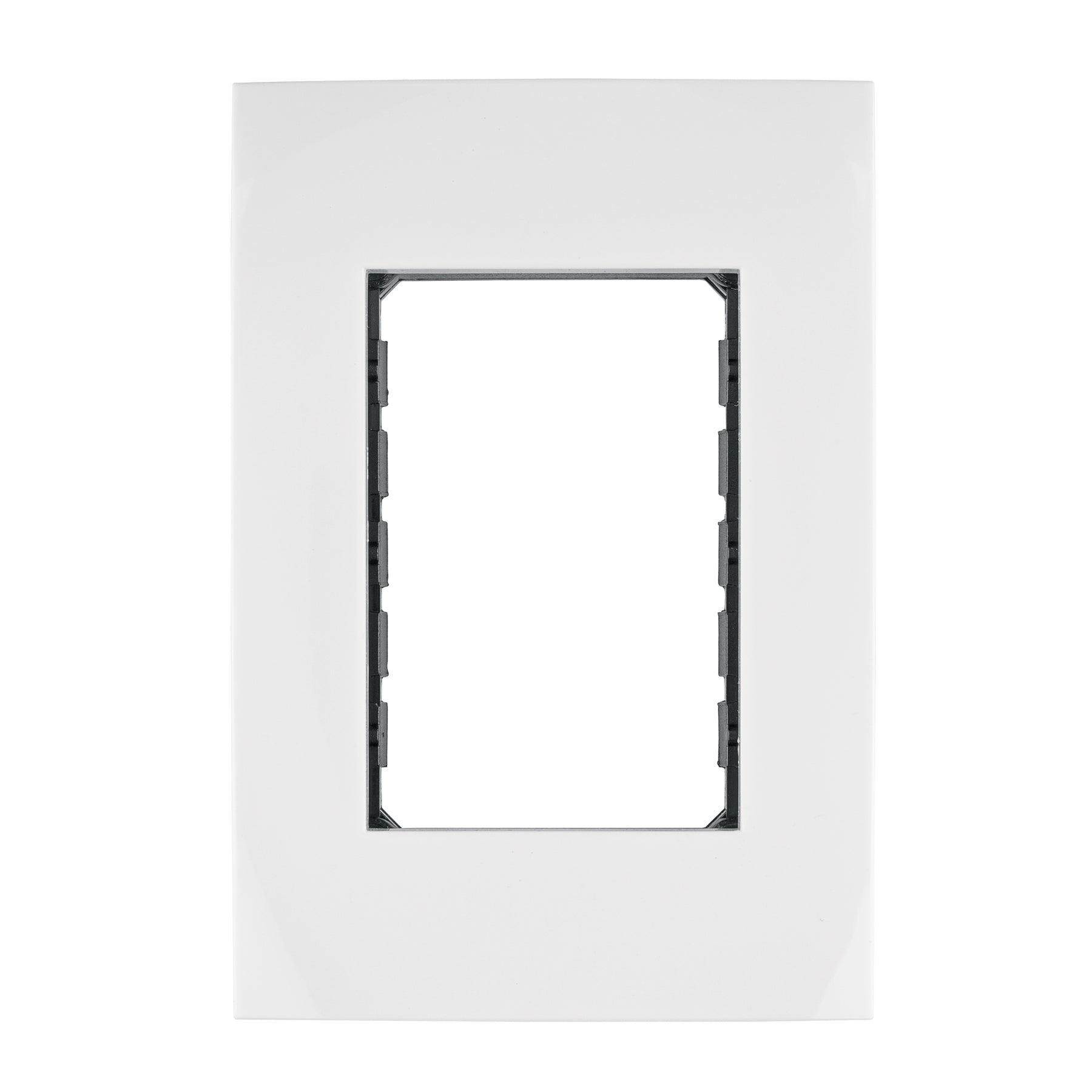 Placa 3 modulos de ABS, linea Oslo, color blanco, Volteck