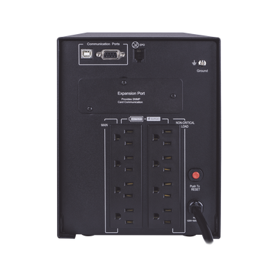 CYBERPOWER - UPS de 1000 VA/1000 W, Topología Línea Interactiva, Entrada 120 Vca NEMA 5-15P, Onda Senoidal Pura, Tipo Torre, Con 8 Tomas NEMA 5-15R