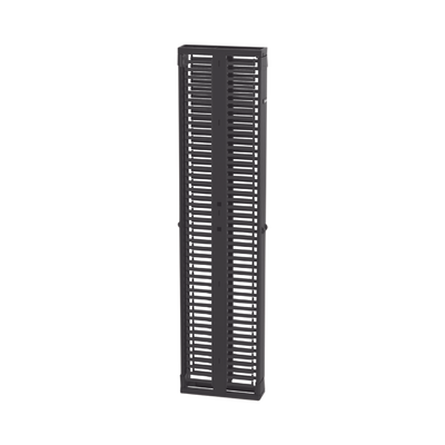 PANDUIT - Organizador Vertical PatchRunner™, Doble (Frontal y Posterior), Para Rack Abierto de 45 Unidades, 6in de Ancho, Color Negro