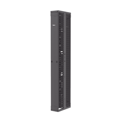 PANDUIT - Organizador Vertical PatchRunner™, Doble (Frontal y Posterior), Para Rack Abierto de 45 Unidades, 8in de Ancho, Color Negro