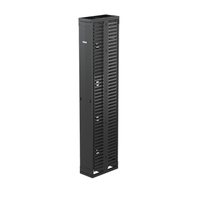PANDUIT - Organizador Vertical PatchRunner™, Doble (Frontal y Posterior), Para Rack Abierto de 45 Unidades, 10in de Ancho, Color Negro