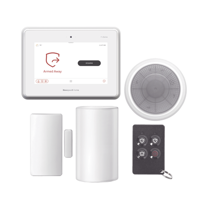 HONEYWELL HOME RESIDEO - Kit de Panel de Alarma PROA7PLUS con Sirena, Sensor de Movimiento, Contacto Magnetico y Control Remoto