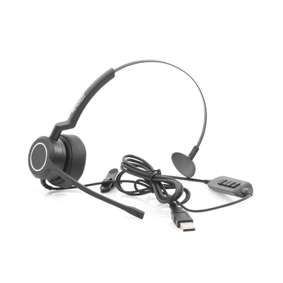EPCOM PROAUDIO - Audífonos USB de Diadema MONO con Audio HD / Micrófono con Cancelación de Ruido / Calidad para uso en Oficina