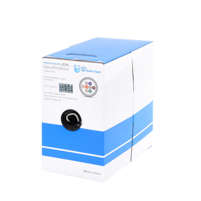LINKEDPRO BY EPCOM - Bobina de Cable de 305 Metros (1000 Pies), Cat5e, 24 AWG, Color Gris, UL, para Aplicaciones en Videovigilancia, Redes de Datos. Uso Interior
