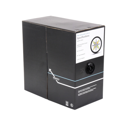 LINKEDPRO BY EPCOM - Bobina de Cable 305 Metros (1000 Pies) Cat6, 24 AWG, Climas Extremos, Color Negro, Sin Blindar, para Intemperie