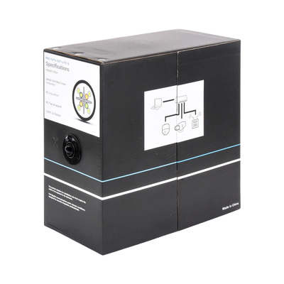LINKEDPRO BY EPCOM - Bobina de Cable 305 Metros (1000 Pies) Cat6, 24 AWG, Climas Extremos, Color Negro, Sin Blindar, para Intemperie