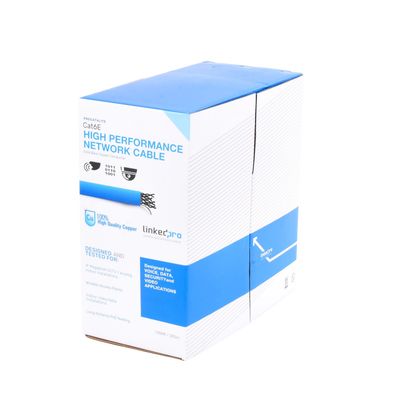 LINKEDPRO BY EPCOM - Bobina de Cable de 305 Metros (1000 Pies) Cat6, CM, 24 AWG, Alto Rendimiento, ETL, UL, Color Azul, Super Flexible, para Aplicaciones de Videovigilancia, Video HD, y Redes de Datos. Uso Interior