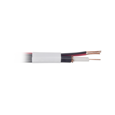 EPCOM POWERLINE - Bobina de cable coaxial RG59 de 150 m con 95% de cobre y 2 conductores calibre 18 para alimentación, para Aplicaciones de CCTV Color Blanco