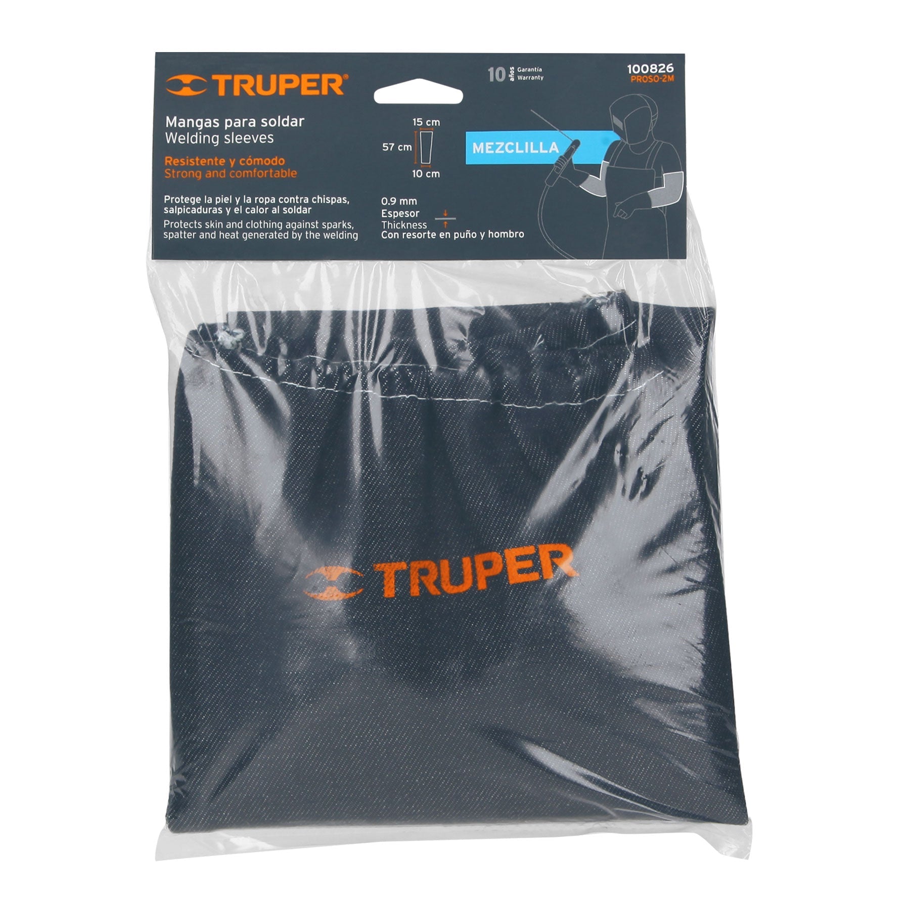Proteccion para soldar, mangas de mezclilla, Truper