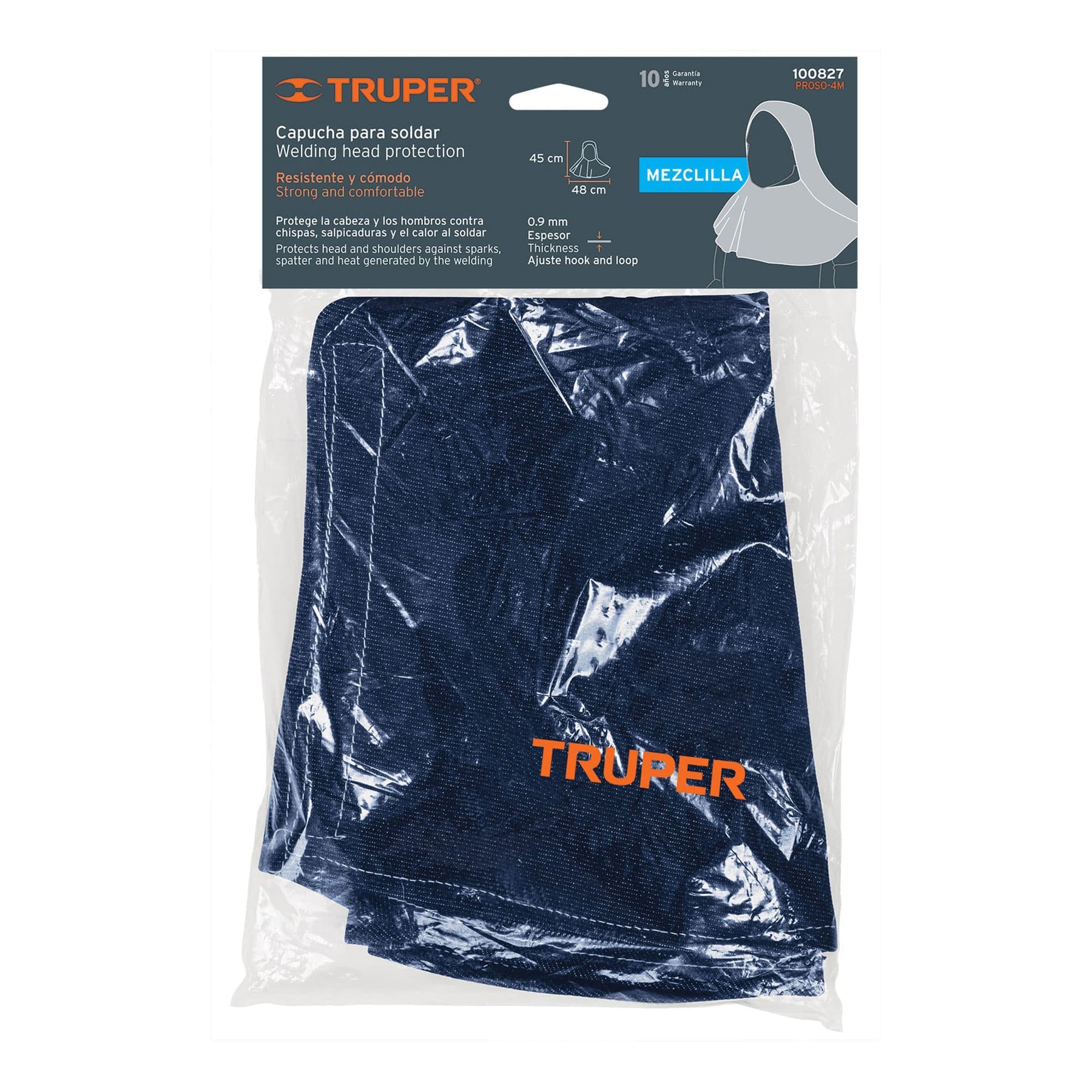Proteccion para soldar, capucha de mezclilla, Truper