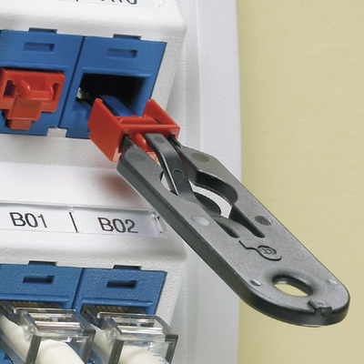 PANDUIT - Kit de 10 Dispositivos para Bloquear Puertos Jack RJ45, Color Negro, Incluye Llave de Extracción