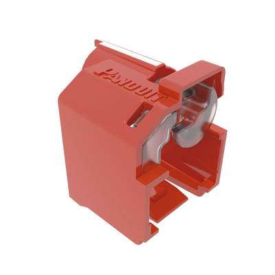 PANDUIT - Kit de 10 Dispositivos Recubiertos para Impedir Desconexión de Plug RJ45, Color Rojo, Incluye Herramienta para Instalar/Retirar