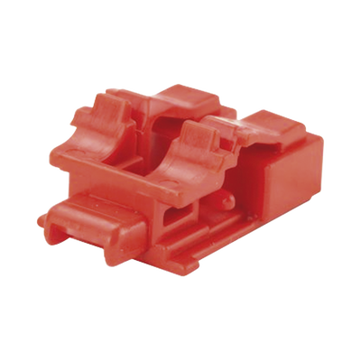 PANDUIT - Kit de 10 Dispositivos para Bloquear Puertos de Fibra Óptica LC Duplex, Color Rojo, Incluye Llave de Extracción
